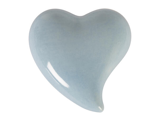 Hjerte porselen blå 6x7x3cm 