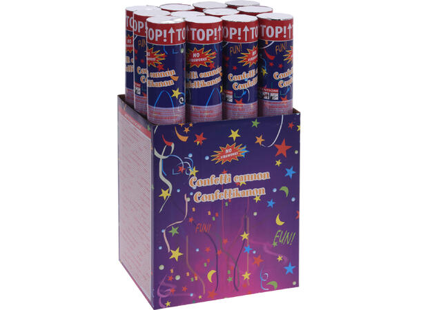 Konfetti Kanon 38cm Display m/12ass Display 12stk 