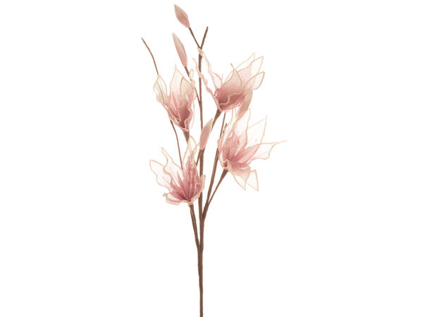 Kvist rosa blomster/knopper 105cm 