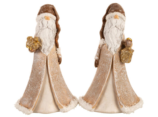 Nisse beige/brun ståend gave 8x13cm 2ass Polyresin 