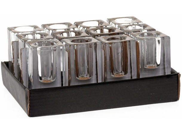 Lysestake kronelys krystall 4x8cm Display 12stk 