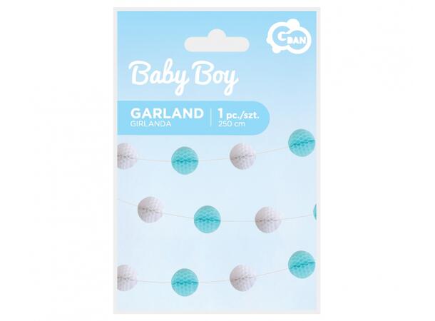 B&G Girlander papir Baby lys blå 250cm 