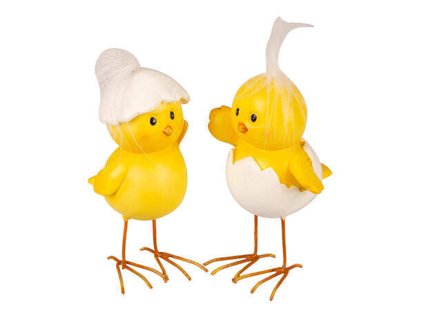 Kylling i egg gul/hvit påske 6x10cm 2ass 