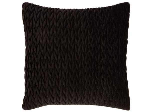 Pute 45x45cm m/trekk velur flett. sort Pute fjær/dun 780gram fyllvekt 