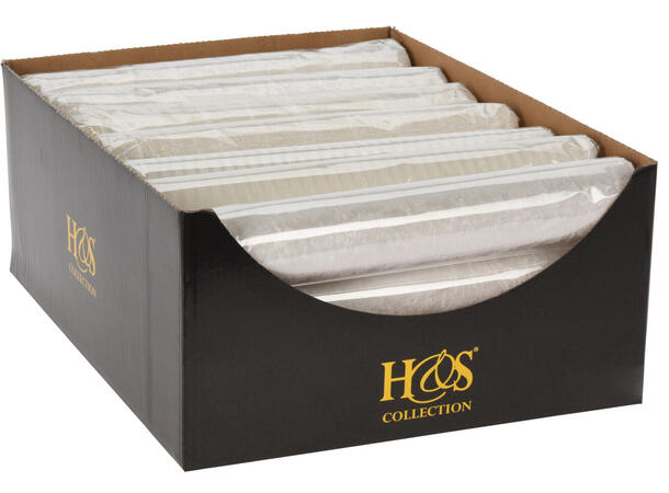 Dekorrull hvit/krem velur 28x150cm 3ass Selges i display med  21 stk 