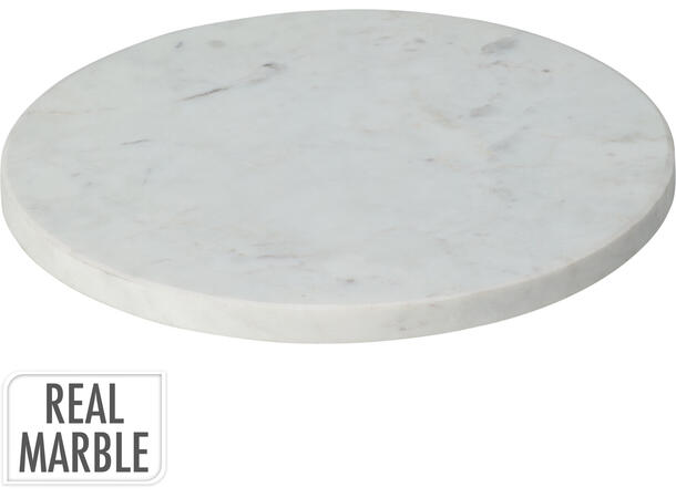 Fat hvit marmor rundt 1,5x28cm 2200gr Med puter under for beskyttelse 