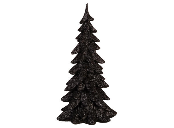 Juletre sort gullglitter h:24,5cm 360gram 