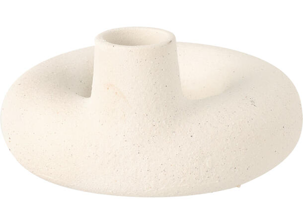 Lysestake donut hvit sand 12x6cm 