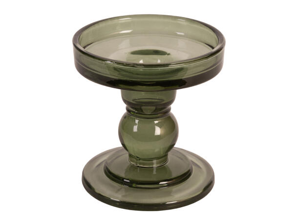 Lysestake kubbelys grønn D:8,5cm h:8,8cm Passer også til kronelys 
