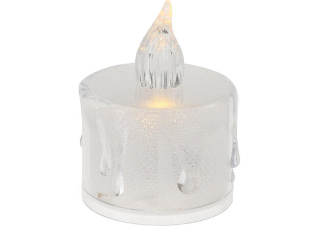 Telys LED klar/blank 3,6x5cm Display 24stk Batteri 2xLR1130 inkl 