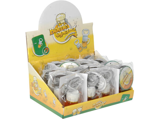 Flaskeåpner ølglass m/magnet h:9,5cm Display 16stk 