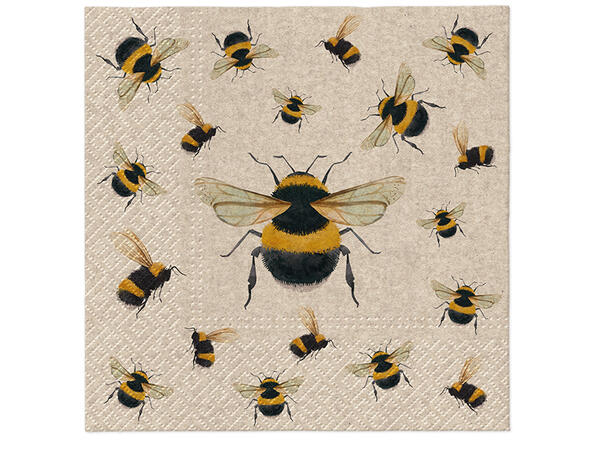 Serviett Dancing Bees Økologisk Lunsjserviett 20 stk 3-lags 33x33cm 