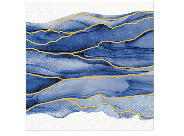 Serviett lunsj 20 stk Watercolor Waves 3 lag 33x33cm 