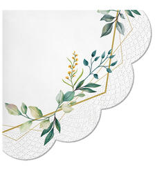 Serviett rund Leaves Frame Rund 12 stk 3-lags d:32cm