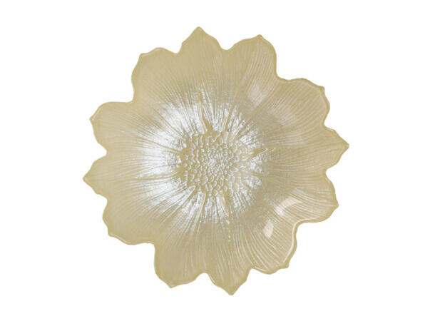 Skål blomst glass 16x4cm 4ass Forpk:16stk Rosa,gul,turkis,lilla 195gr 