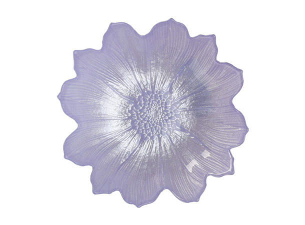 Skål blomst glass 16x4cm 4ass Rosa, gul turkis, lilla 195gr 