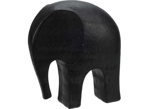 Elefant sort polyresinstøp 18x9x20cm 