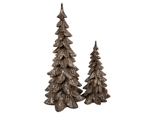 Juletre brunt m/gull h:15cm 180gram 