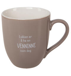Krus Lykken...venninne beige m/hvit 250ml 250g D:8cm H:9cm Gaveeske