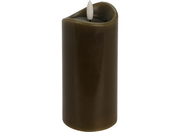 Kubbelys LED taupe bev.flamme 7x15cm Batteri:2xAA Timer:6/18t 