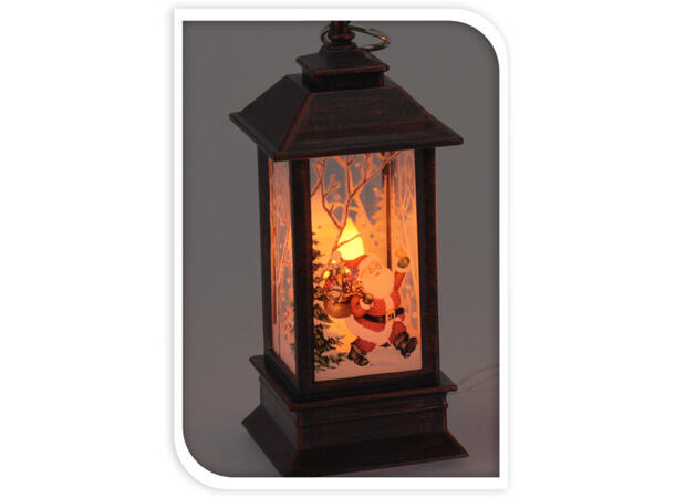 Lykt m/LED Nisse/Jul 5x5x13cm 4ass Batteri: CR2032 Display: 16 stk 