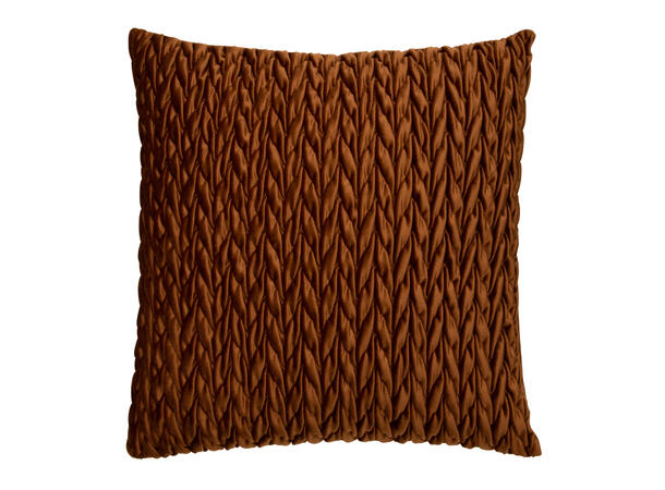 Putetrekk flettet  kamel 45x45cm Velur 100 % polyester 