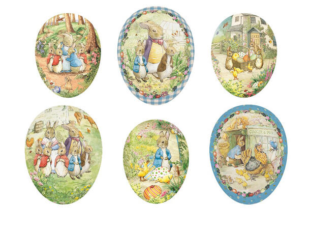 Påskeegg Beatrix Potter 15cm 6ass 