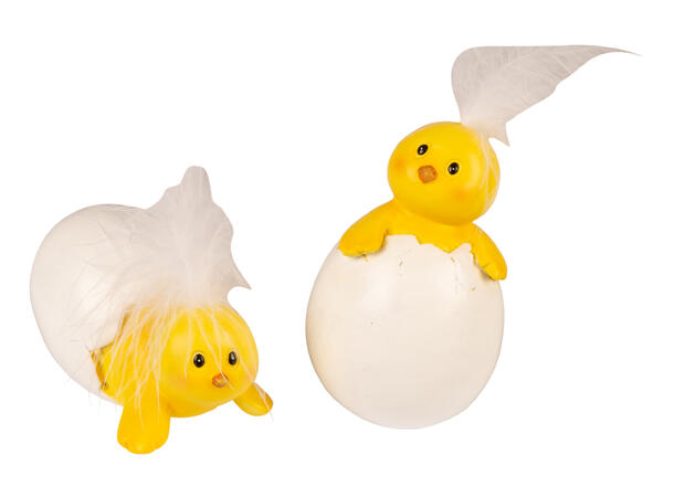 Kylling i egg gul/hvit påske 8x5cm 2ass 