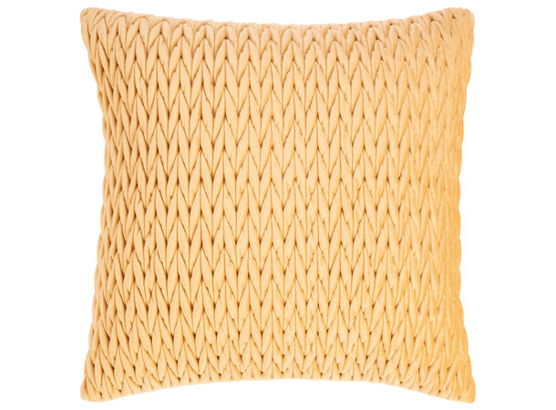 Pute 45x45cm m/trekk velur flett.kremgul Pute fjær/dun 780gram fyllvekt 