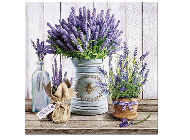 Serviett Lavender in Bucket Lunsjserviett 20 stk 3-lags 33x33cm 