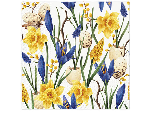 Serviett Muscari Daffodils Lunsjserviett 20 stk 3-lags 33x33cm 