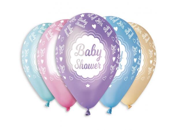 Ballong Baby shower 5ass 30cm 5 stk Premium Helium latex 