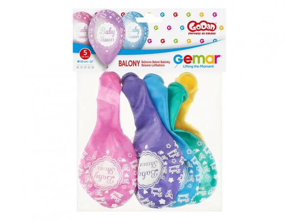 Ballong Baby shower 5ass 30cm 5 stk Premium Helium latex 