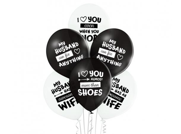 Ballong Best Husband 30cm 6 stk Luft og helium av bio gjennvunnet latex 