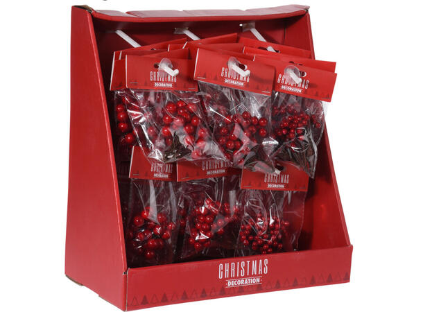 Bær røde h:15-18cm 15gr Pose: 3ass Display 36stk ass 