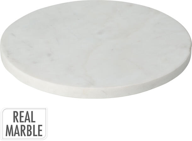 Fat hvit marmor rundt 1,5x24cm 1800gr Med puter under for beskyttelse 