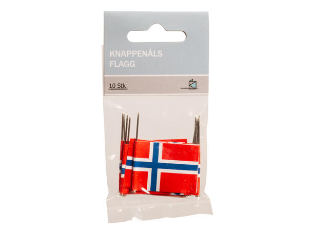 Flagg 3,5x2,5cm Kakeflagg 100stk m/nål h:5,5cm Norge Knappenålsflagg 