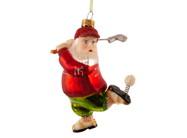 Juletrepynt glass Golf nisse 10x9x13cm Forpk 6stk 