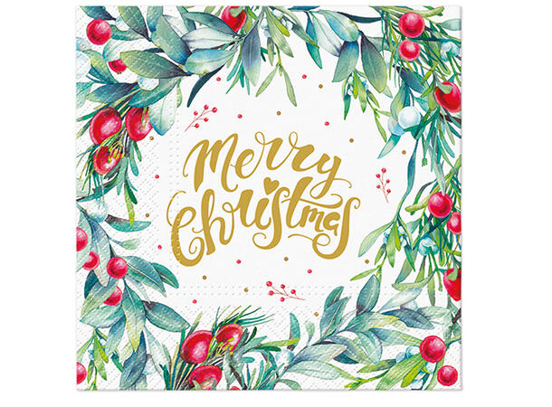 Serviett Merry Christmas Lunsjserviett 20 stk 3-lags 33x33cm 
