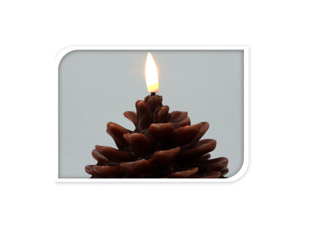 Stearinlys LED kongle brun 13cm Display 12stk Batteri 2xAA Timer 6/18 