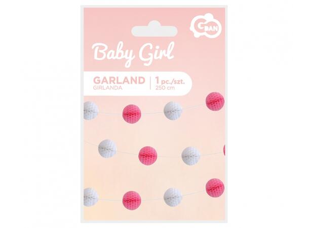 B&G Girlander papir Baby lys rosa 250cm 