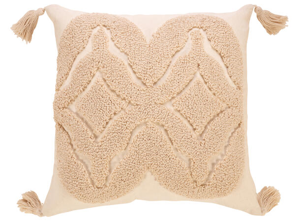 Pute 45x45cm m/trekk brodert barokk krem Pute fjær/dun 780gram fyllvekt 
