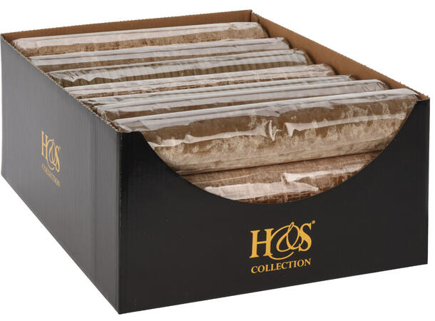 Dekorrull beige/gull velur 28x150cm 3ass Selges i display med  21 stk 