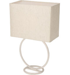 Lampe metall rund 30x48cm krem skjerm