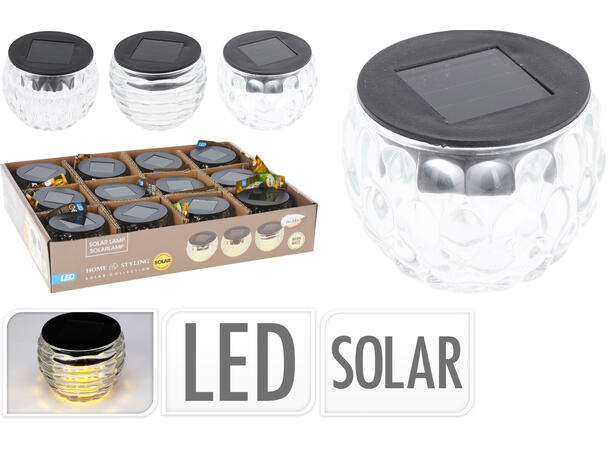 Lysglass Solar blank 8x6cm 3ass Batteri:1x1.2V inkl. Selges 12 i display 