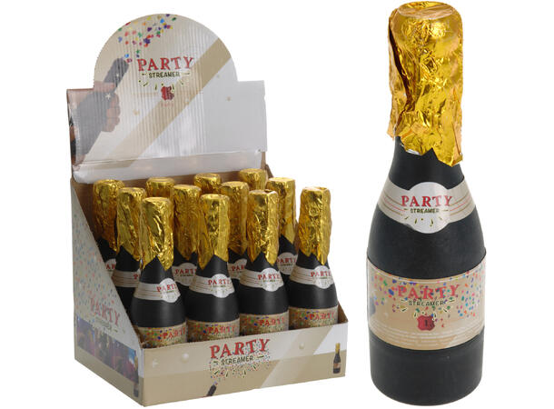 Party-popper flaske 20cm Kommer 20 stk i display 