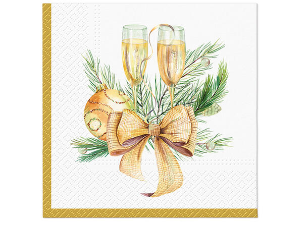 Serviett lunsj 20 stk Skål for julen 3 lag 33x33cm 