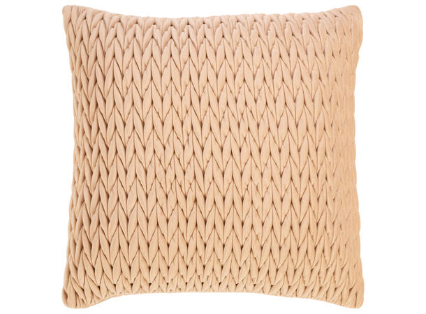 Pute 45x45cm m/trekk velur flettet beige Pute fjær/dun 780gram fyllvekt 
