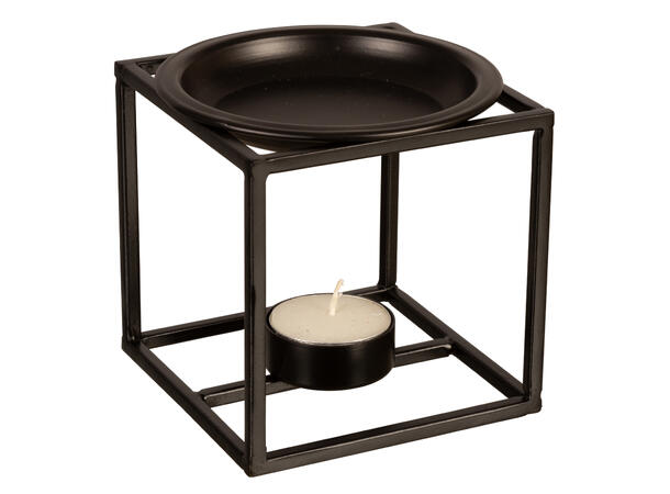 Røkelse stativ sort metall 10x10x10cm Brenner til røkelse og duftolje 