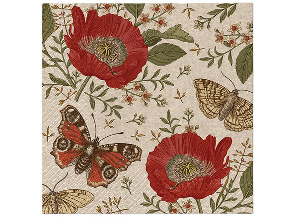 Serviett Passing Butterfly Økologisk Lunsjserviett 20 stk 3-lags 33x33cm 